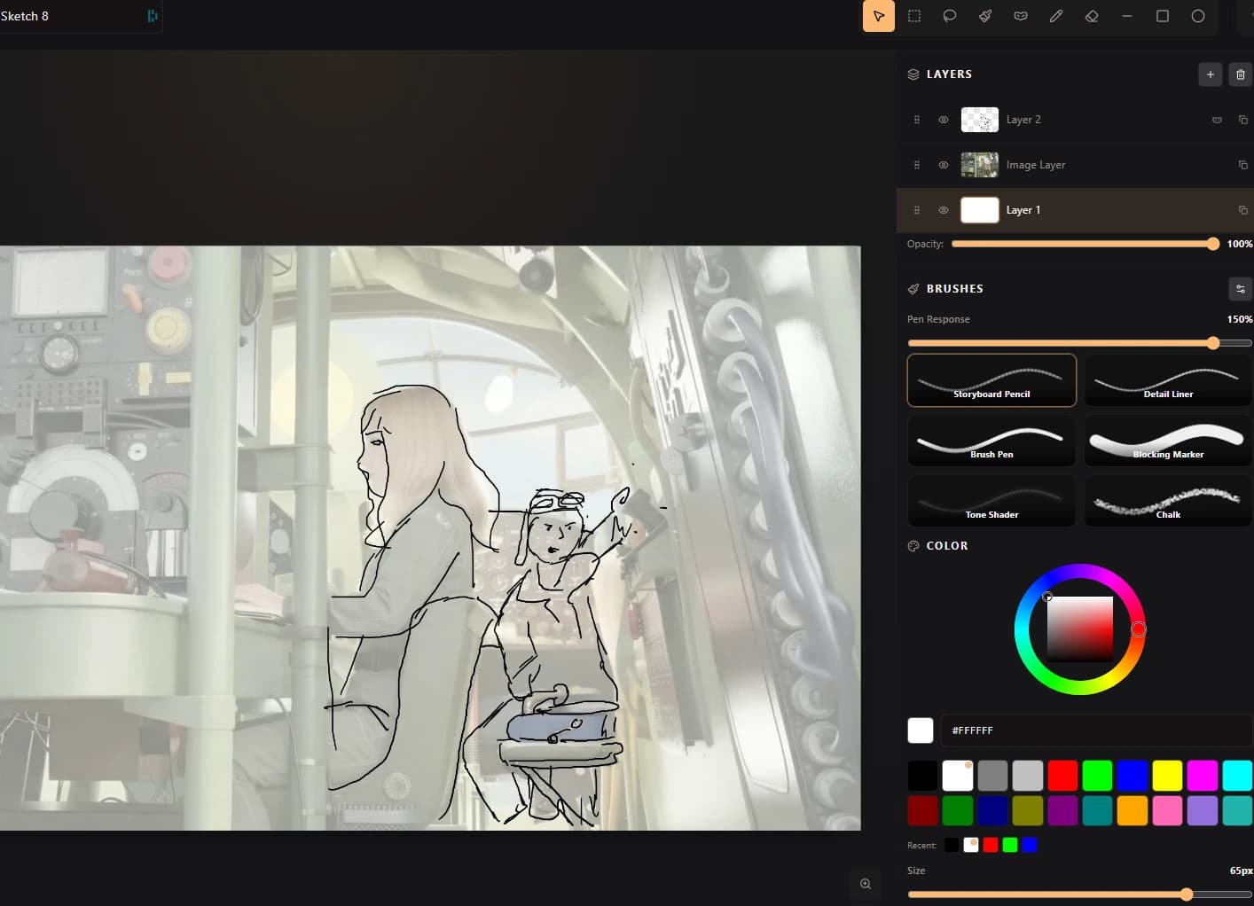 Ciaro Pro sketch editor interface